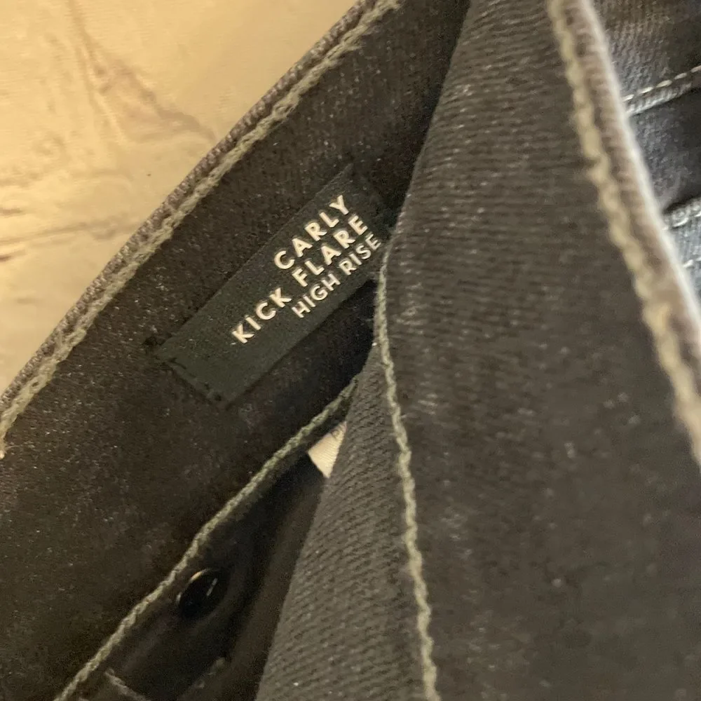 Veronica Beard Carly Kick Flare High Rise Jeans Dark  Gray size 31 - Picture 11 of 13